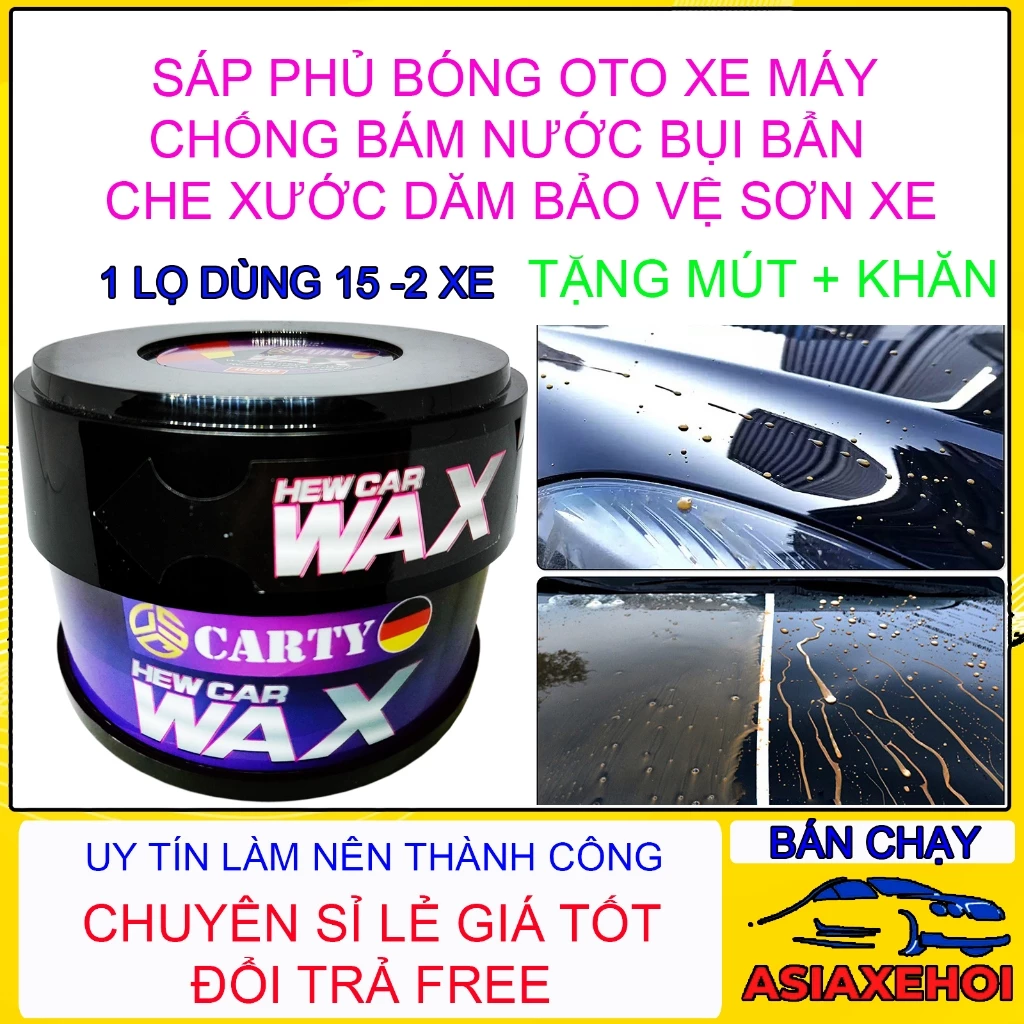 [Hàng Chính Hãng ] Sáp Phủ Bóng Sơn Ô tô, Xe Máy - Phủ Ceramic Wax Làm Bóng Xe - Kem Đánh Bóng Sơn Xe Chống Bụi Bẩn DSQ