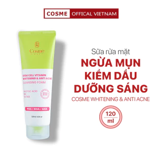 Sữa rửa mặt Cosme Whitening & Anti Acne sạch sâu ngừa mụn 120ml CSRM01