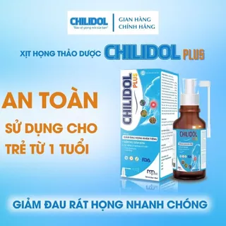 Xịt họng giảm ho trẻ em CHILIDOL Plus giảm đau rát họng, giảm khản tiếng lọ 30ml [chính hãng Minh Phúc]