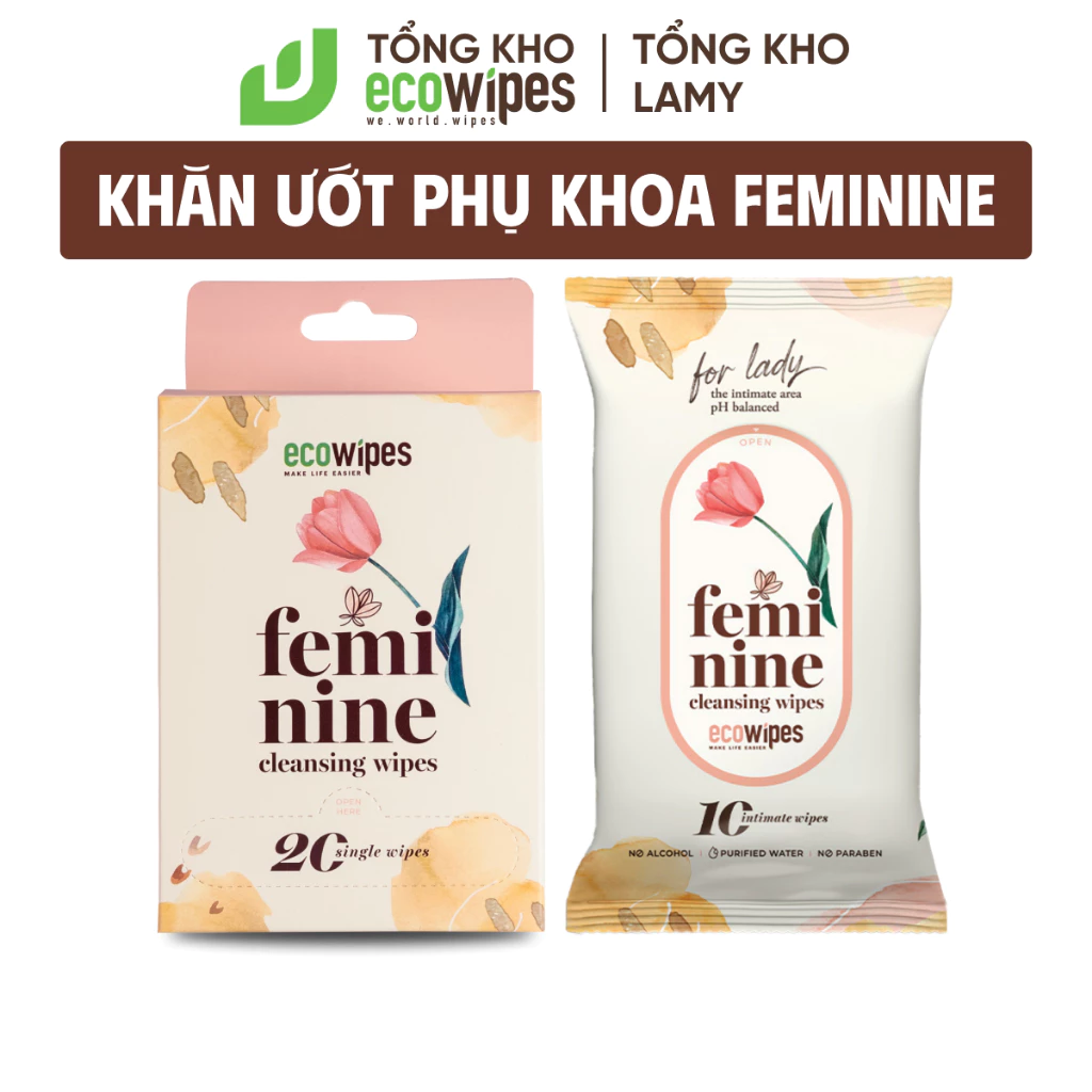 Khăn ướt vệ sinh vùng kín phụ nữ Feminine cân bằng độ PH mang lại cảm giác dễ chịu cho cô bé