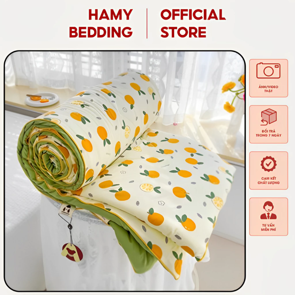 Chăn Hè Chất Cotton Đũi Hàn Quốc Siêu Mát Thoáng Khí Thấm Hút Mồ Hôi Cao Cấp