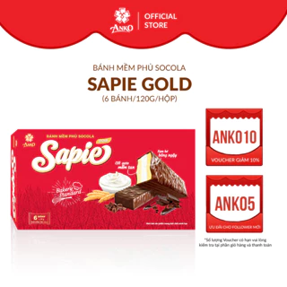 Bánh Phủ Socola Sapie Gold 120g Anko Việt Nam Mềm Tan Bông Ngậy (6 Bánh/Hộp)