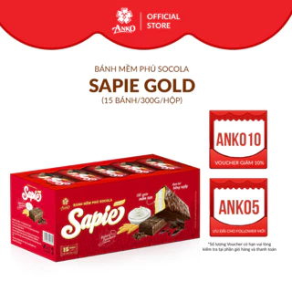 Bánh Phủ Socola Sapie Gold 300g Anko Việt Nam Mềm Tan Bông Ngậy (15 bánh/khay)