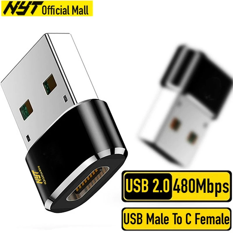 Đầu Chuyển USB Sang Type C 5A 480Mbps NYT CD106 Loại Cao Cấp Cắm Là Chạy