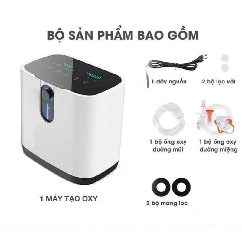 Máy tạo oxy y tế GĐ HIDGEEM 7lit công nghệ Mỹ kèm xong khí dung Bh 6 tháng