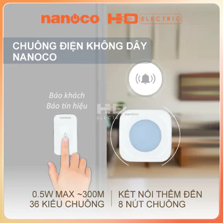 Chuông điện không dây Nanoco ND156 ND157 0.5W báo khách đến và gọi người trợ giúp