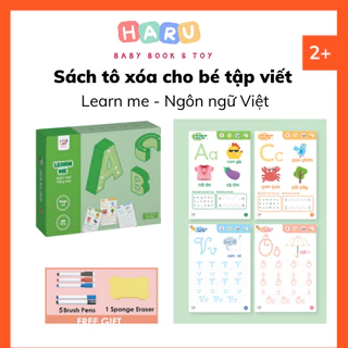Sách tập viết bảng chữ cái Học liệu tô xóa thông minh ngôn ngữ Tiếng Việt cho bé luyện viết