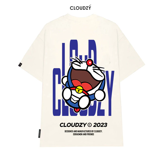 Áo phông nữ nam unisex tay lỡ thun form rộng local brand teen cổ tròn oversize  CLOUDZY DOREMFRIENDS