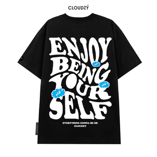 Áo thun nữ nam unisex tay lỡ phông local brand form rộng teen cổ tròn oversize cotton  CLOUDZY ENJOY