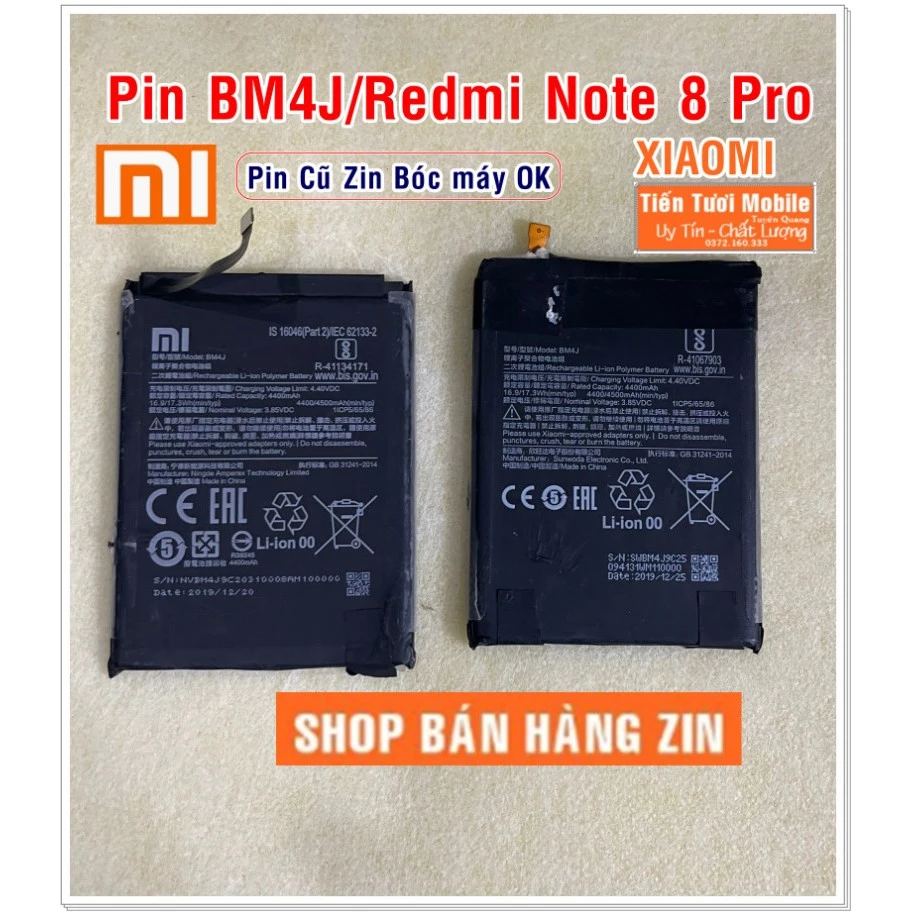 Pin bm4j/redmi note 8 pro xiaomi (zin cũ bóc máy)