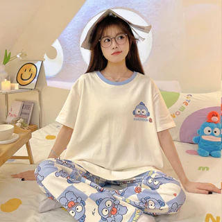 Đồ mặc nhà hoạ tiết hoạt hình dễ thương, Bộ ngủ thun cotton cao cấp tay ngắn quần dài có Bigsize