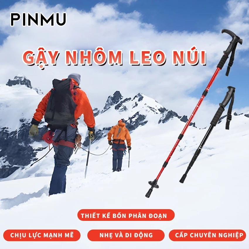 Gậy Leo Núi PINMU Hợp Kim Nhôm siêu nhẹ gấp gọn tiện lợi đem theo đi dã ngoại, trekking du lịch