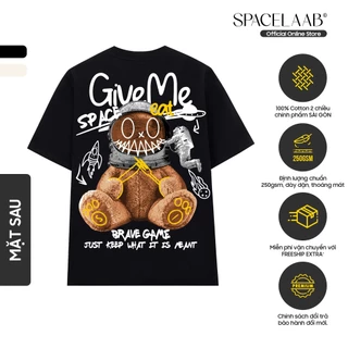 Áo thun local brand SPACELAAB TeddyBear GiveMe Eat