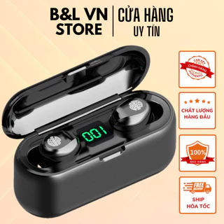 Tai Nghe F9  Không Dây Kiêm Sạc Dự Phòng, Chống Ồn Bản Quốc Tế  - New Fullbox