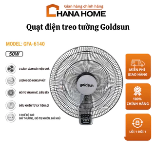 Quạt điện treo tường Goldsun GFA 6140 công suất 50W, 3 tốc độ gió làm mát, điều khiển từ xa tiện lợi, bảo hành 12 tháng