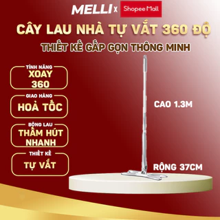 Cây Lau Nhà Tự Vắt Xoay 360 Độ Melli Chổi Lau Nhà Tự Vắt Đa Năng Bộ Cây Lau Nhà Thiết Kế Gấp Gọn Thông Minh Sàn Nhà Sạch