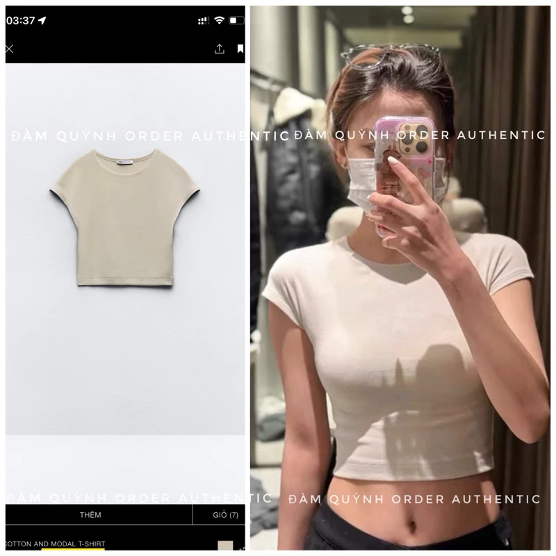 (SALE) áo phông dáng croptop [Zara AUTHENTIC]