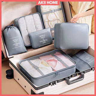 Set 7 túi xếp đồ vào vali du lịch, sắp xếp gọn gàng hành lý trong vali Akii Home TD73