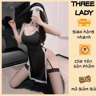 Váy Ngủ Cosplay Nữ Tu Sĩ Gợi Cảm - Váy Ngủ Phối Ren Hở Lưng Sexy Quyến Rũ