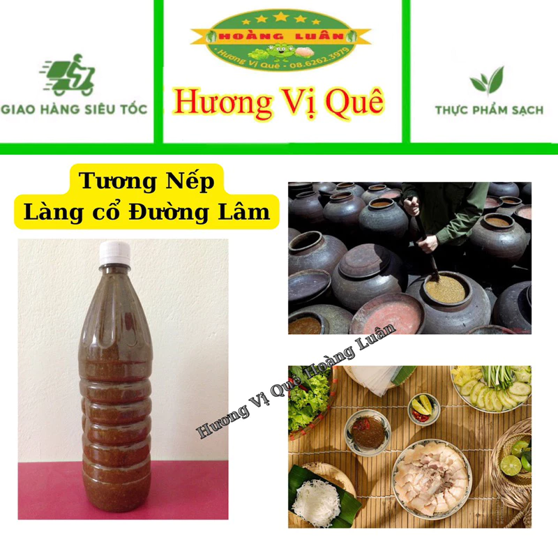 Tương Nếp Làng Cổ Đường Lâm Thơm Ngon Kho Cá Và Chấm Rau Củ Luộc Chai 1 lít