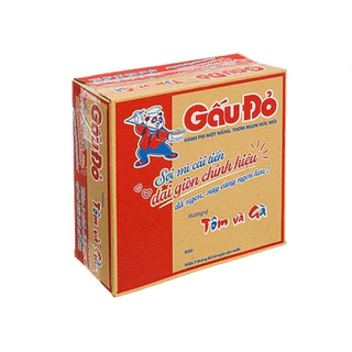 Thùng 30 gói mì Gấu Đỏ tôm và gà 63g