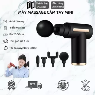 Máy mát xa cầm tay, súng massage Takara KH720 trị liệu toàn thân Với 4 Đầu Thay Thế 6 Cấp Độ BH 12 Tháng