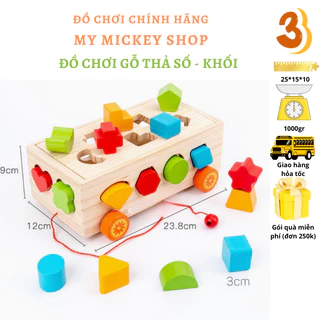 Xe Kéo Thả Số Và Hình Khối - Đồ chơi Gỗ Thông Minh Cho Bé