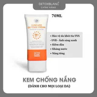 Kem chống nắng phổ rộng SPF 50+ PA +++ DETOXBLANC SUNCARE DEFENSE CREAM