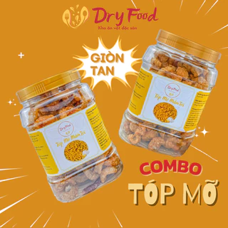 Combo tóp mỡ rim mắm tỏi Dry Food, chất lượng loại 1 hũ 450G + 350G