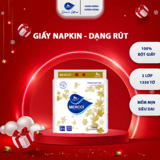 Giấy ăn Napkin dạng Rút 1350 tờ - Giấy Mercci - Navco