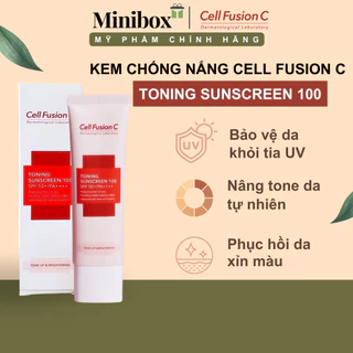 [CHÍNH HÃNG] Kem chống nắng Cell Fusion C Toning Suncreen 100 SPF50+ PA++++ sáng da, che khuyết điểm 50ML | Minibox