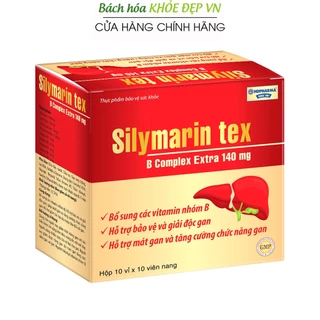 Viên uống bổ gan Silymarin Tex mát gan, giải độc gan - 100 viên [Silymarin Tex Đỏ]