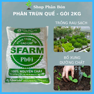 Phân Trùn Quế SFARM Nguyên Chất  (Túi 2KG) Chuyên Rau Sạch Cây Cảnh