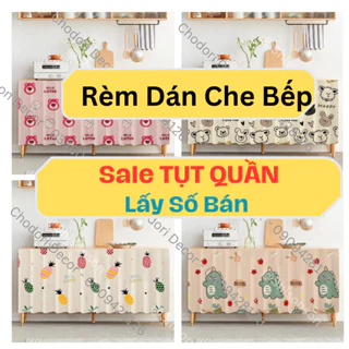 Rèm dán 1 LỚP tủ bếp, rèm dán kệ tủ giày, kệ sách chống bụi với nhiều họa tiết đáng yêu Muse.store TẶNG KEO DÁN