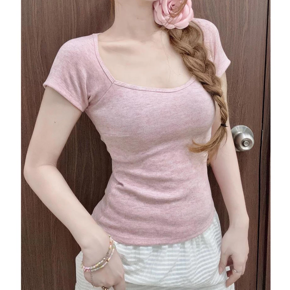 [BẢN MỚI] Áo Thun Cúp Cổ Vuông ôm gọn chất tăm mịn mát -BUN222