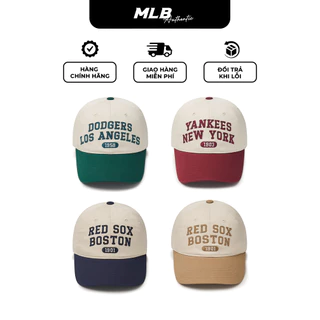 Mũ lưỡi trai MLB logo thêu hàng xuất dư phong cách Hàn Quốc, vải kaki cao cấp, nón lưỡi trai nam nữ unisex