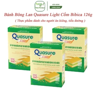 Bánh Bông Lan Quasure Light Cốm Bibica 126g - Thực phẩm dành cho người ăn kiêng, tiểu đường