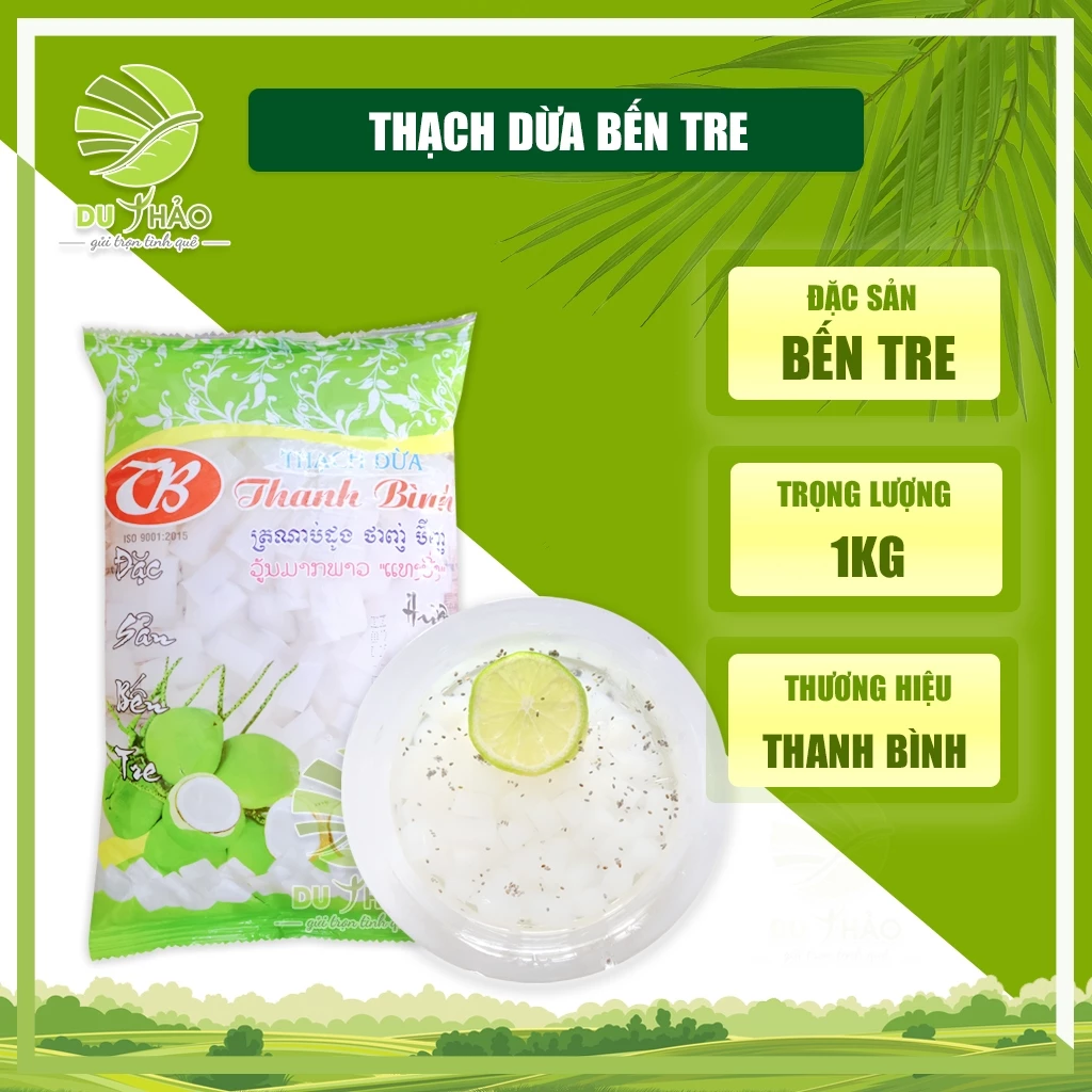 Thạch dừa Bến Tre chính gốc ăn liền thanh mát, thạch dừa xuất khẩu 1KG