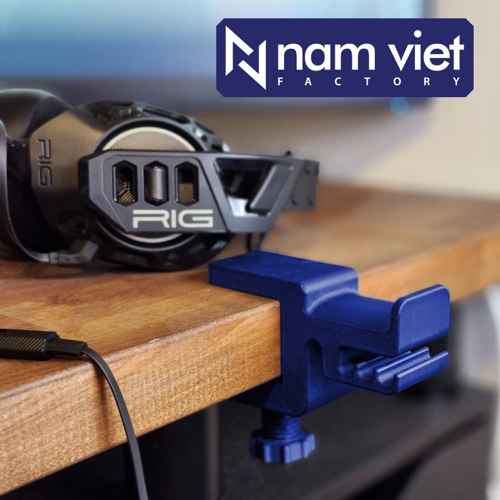 Móc treo tai nghe 🔥IN 3D🔥 kẹp bàn tiết kiệm không gian | Giá đỡ tai nghe có gắn kẹp