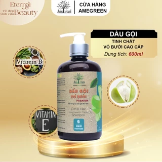 Dầu Gội Vỏ Bưởi AmeGreen Cao Cấp [600ML] - Ngăn ngừa rụng tóc, kích mọc tóc hiệu quả sau 3-5 tuần sử dụng