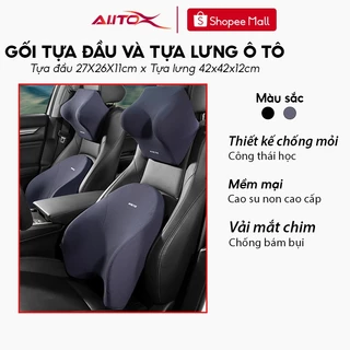 Gối tựa đầu và tựa lưng ô tô AutoX cao su non cao cấp thiết kế công thái học chống đau mỏi khi lái xe đường dài