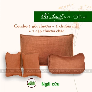 Combo Túi chườm đa năng + Chườm mắt + Chườm bàn chân Mộc Lâm - mùi NGẢI CỨU Giá Rẻ