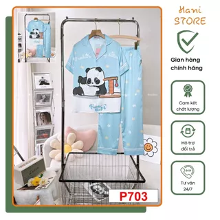 [𝐒𝐡𝐨𝐩𝐞𝐞 𝐕𝐢𝐝𝐞𝐨] Bộ Đồ Ngủ Pijama Nữ, Tay Cộc Pijama Lụa Xước, Bộ Mặc Ở Nhà Đồ Bộ Mặc Nhà - HaniStore