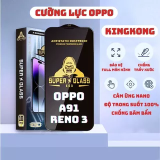 Kính cường lực  Oppo A91 / Reno3 Kingkong full màn | Miếng dán bảo vệ màn hình opoo | ICCA