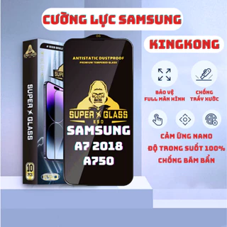 Kính cường lực  Samsung A7 2018, A750 Kingkong full màn | Miếng dán bảo vệ màn hình ss galaxy | ICCA