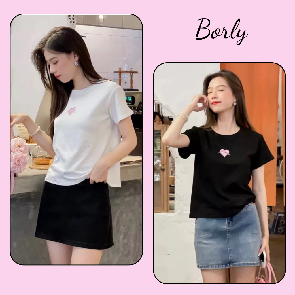 ÁO BABYTEE THUN ZIP IN HÌNH TRÁI TIM SIÊU XINH BORLY_FG063