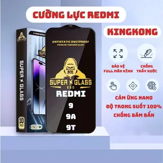 Kính cường lực  Redmi 9A, 9T, Redmi 9 Kingkong full màn | Miếng dán bảo vệ màn hình Xiaomi | ICCA