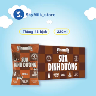 Sữa dinh dưỡng vinamilk vị sôcô la 220ml (1 thùng 48 bịch)