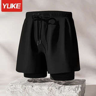 Quần Đùi Short Thể Thao Ngắn 2 Lớp Tập Gym Unisex Nam Nữ, Túi Zip Phù Hợp Chạy Bộ, Bơi