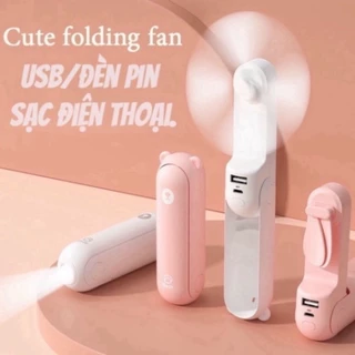 Quạt cầm tay mini kiêm sạc dự phòng đèn pin 4800/2400mAh Pin kép có công suất cực lớn hot Thực hiện việc sử dụng